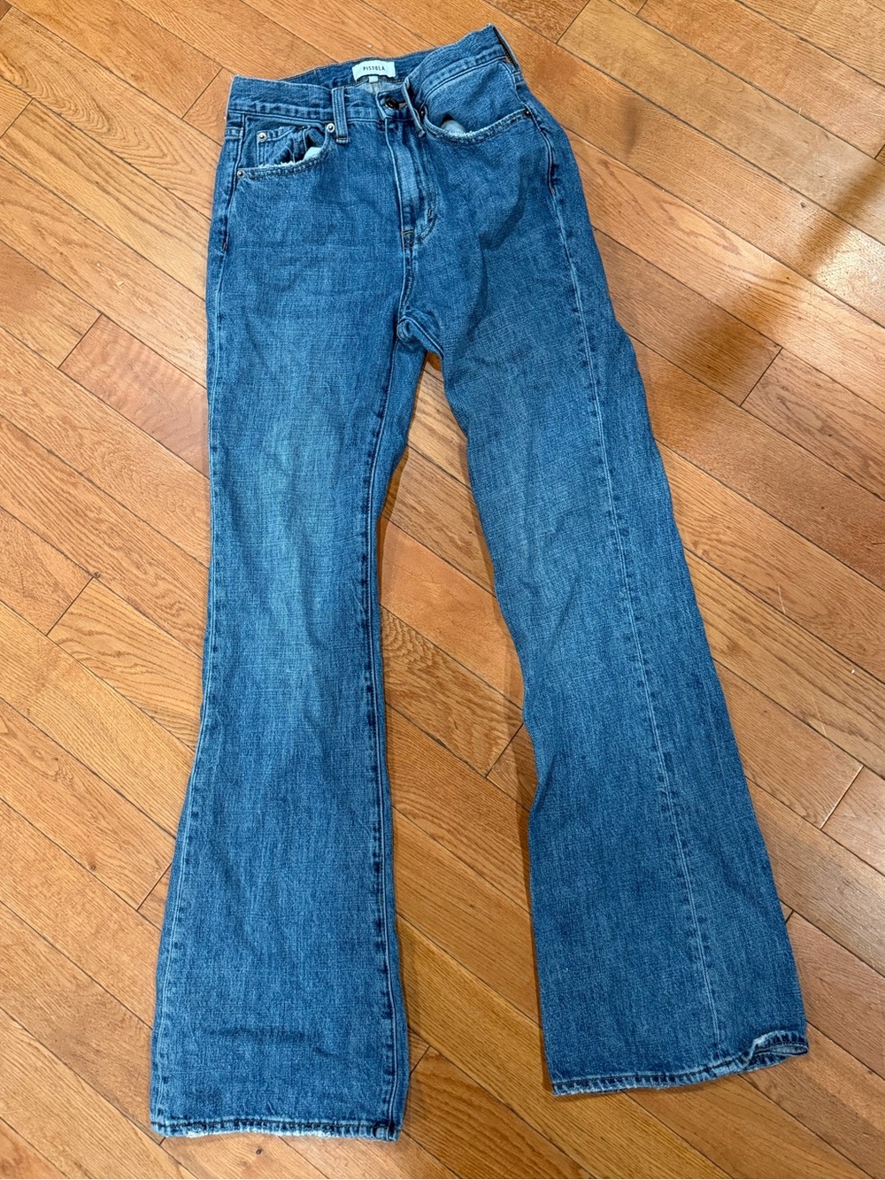 Pistola Stevie high rise relaxed flare jeans tby Toby wash size 24